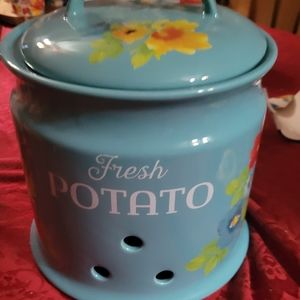🌺 New Pioneer Woman Breezy Blossoms 9.5 in POTATO Keeper Canister Jar
